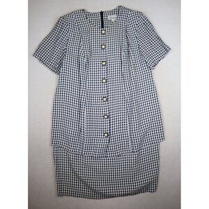 ULTRA DRESS NEW YORK - VINTAGE BLUE PLAID JACKET DRESS - SIZE 16W